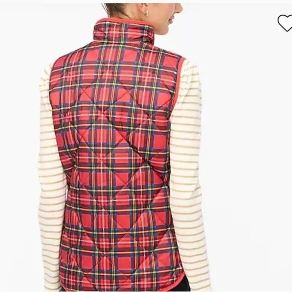 J. CREW Tartan puffer vest with snap pockets - Picture 4 of 9